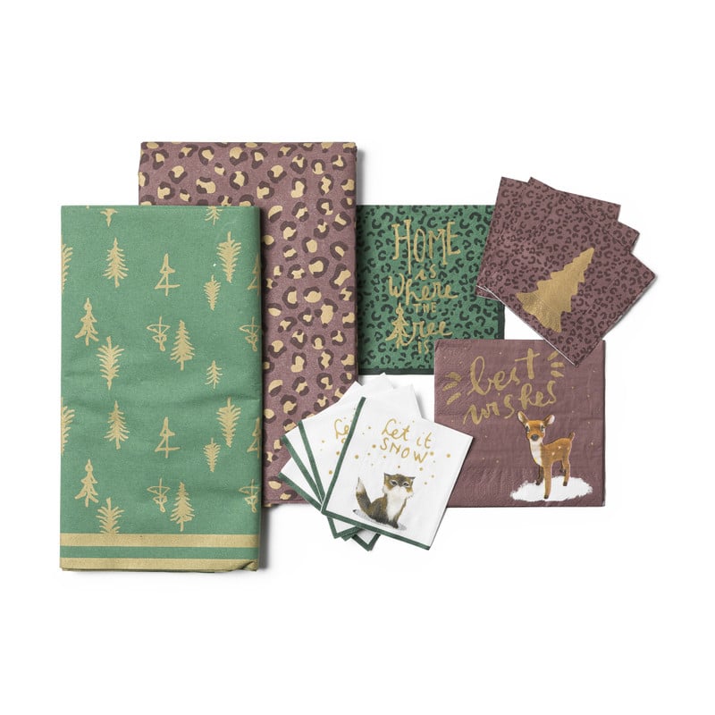 Servetten X-Mas - groen - set van 20