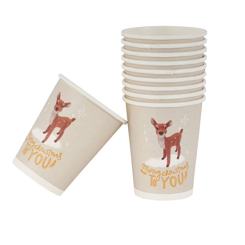 Bekertjes kerst - grijs - set van 10