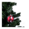 Kerstbal rood rendier met boom