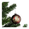Kerstbal bordeaux uil - glas
