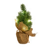 Kunstkerstboompje in pot - 7 led lampjes - 22 cm