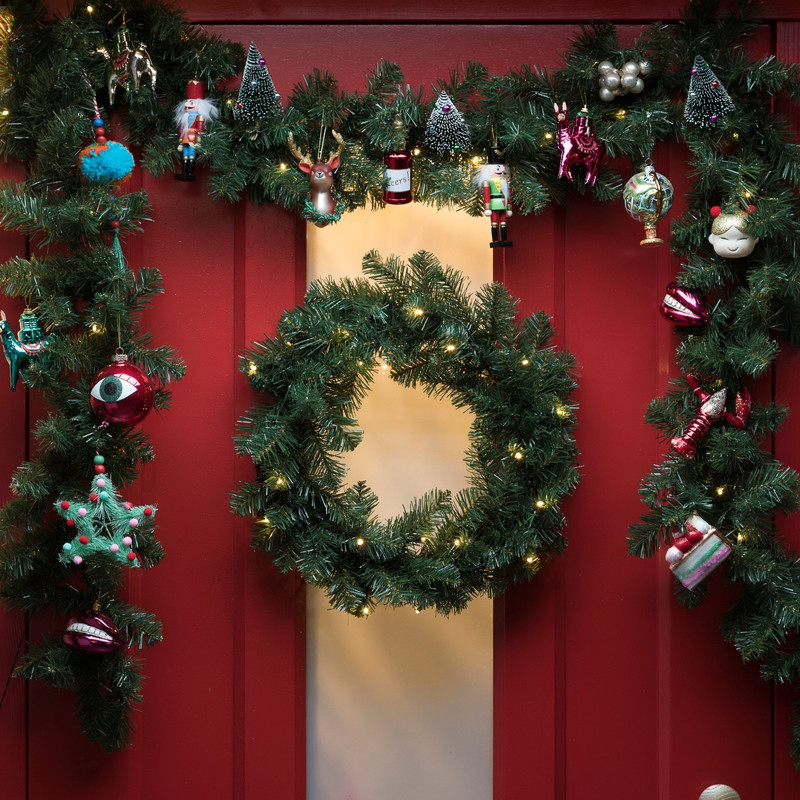 Kerstkrans met verlichting - ø45 cm