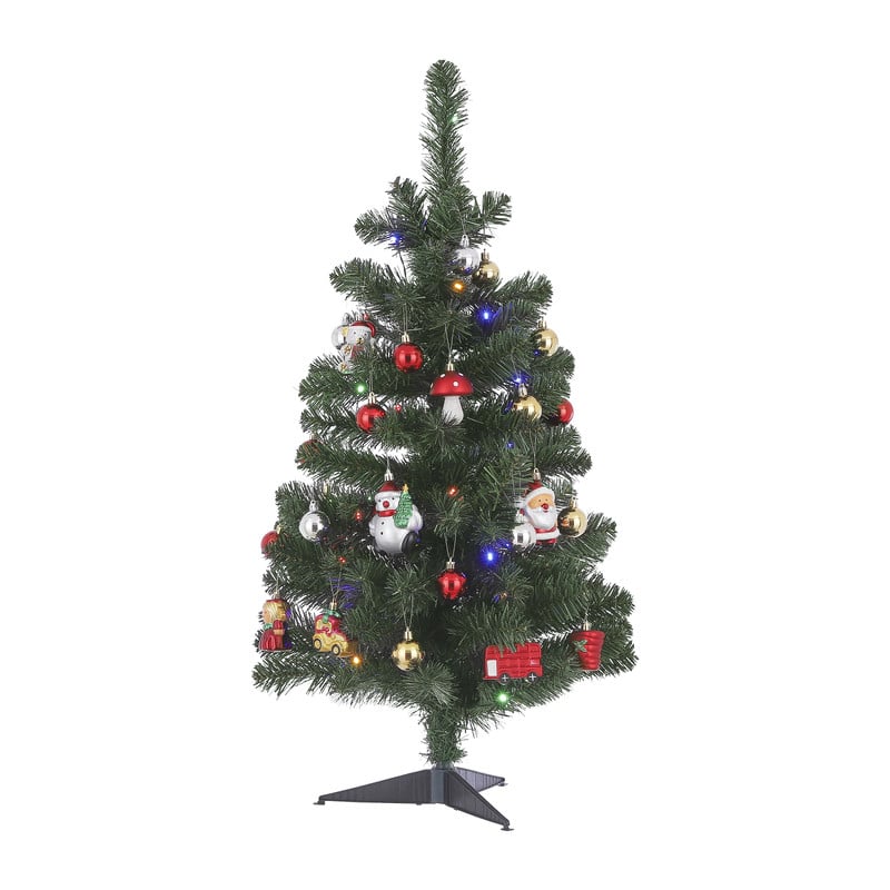 Kunstkerstboom met deco - 90 cm 