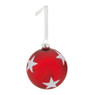 Kerstbal rood - witte ster- 8 cm