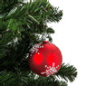 Kerstbal rood - stipjes en sterren - 8 cm