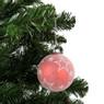 Kerstbal rood - witte sterren - 8 cm