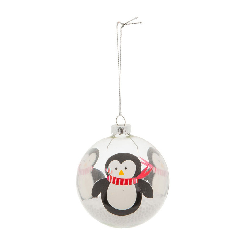 Schijnen Brandewijn Traditioneel Kerstbal - Pinguin - 8 cm | Xenos