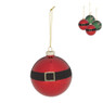 Kerstbal snoep/riem - 8 cm - rood/groen