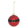 Kerstbal snoep/riem - 8 cm - rood/groen