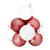Kerstbal uni - 6 cm - rood/wit - set van 12 
