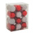 Kerstballen klein - 3 cm - rood/wit - set van 24