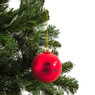Kerstbal Merry Christmas muts - 8 cm - rood