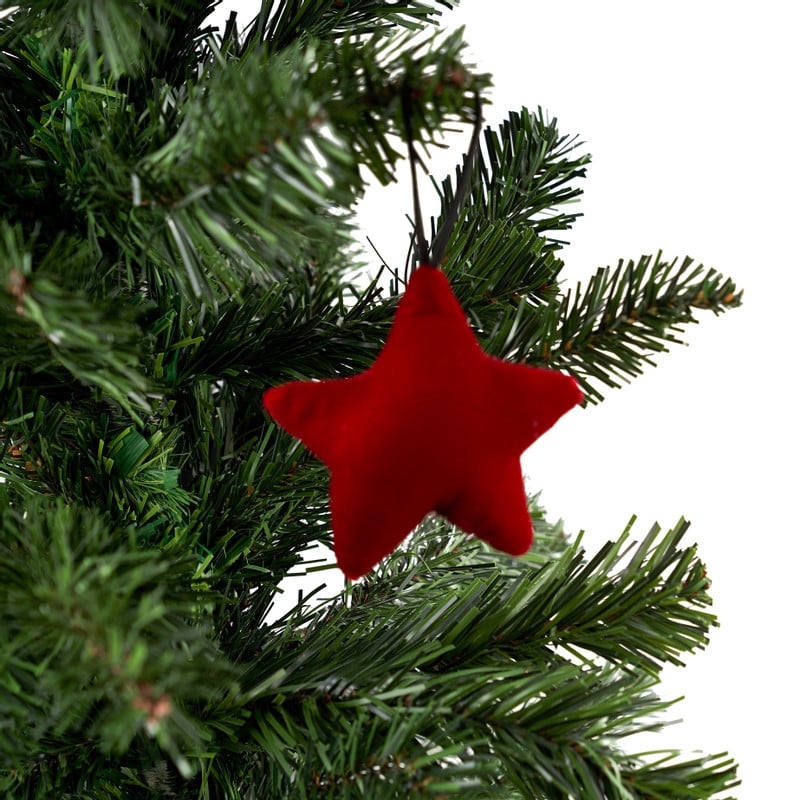 Kersthanger velvet - diverse varianten - rood