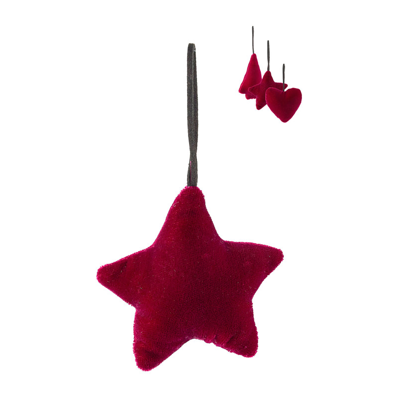 Kersthanger velvet - diverse varianten - paars