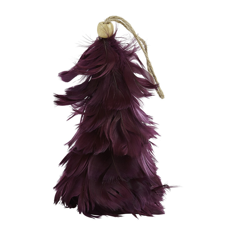 Kersthanger boom met veren - paars