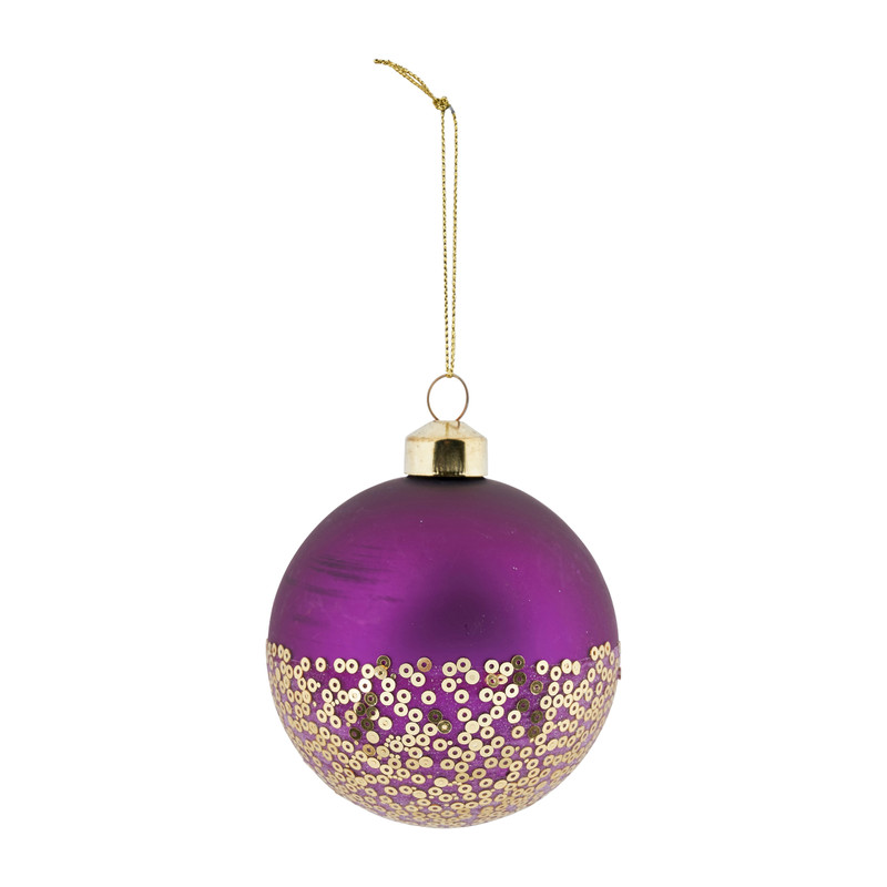 Kerstbal half roze en goud