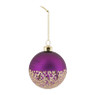 Kerstbal half roze en goud
