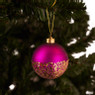 Kerstbal half roze en goud