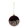 Kerstbal - bordeaux velvet met goud
