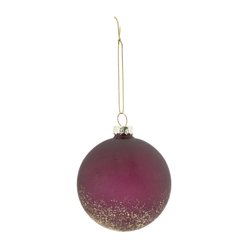 Kerstbal bordeaux glitter