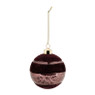 Kerstbal velvet shiny - bordeaux