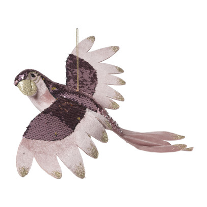 Kersthanger papegaai - roze 