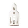 Theelichthouder kerk - glazed - 7x7x17.7 cm
