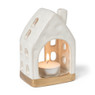 Theelichthouder huis - glazed - 7.6x5.1x11.4 cm