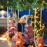Kerstboom kaarshouder - paars - ø15x18 cm