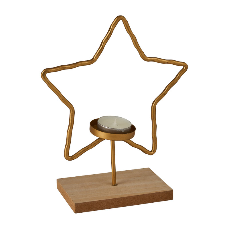 Theelichthouder ster - goud