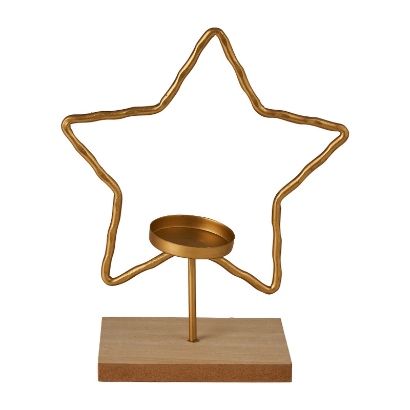 Theelichthouder ster - goud