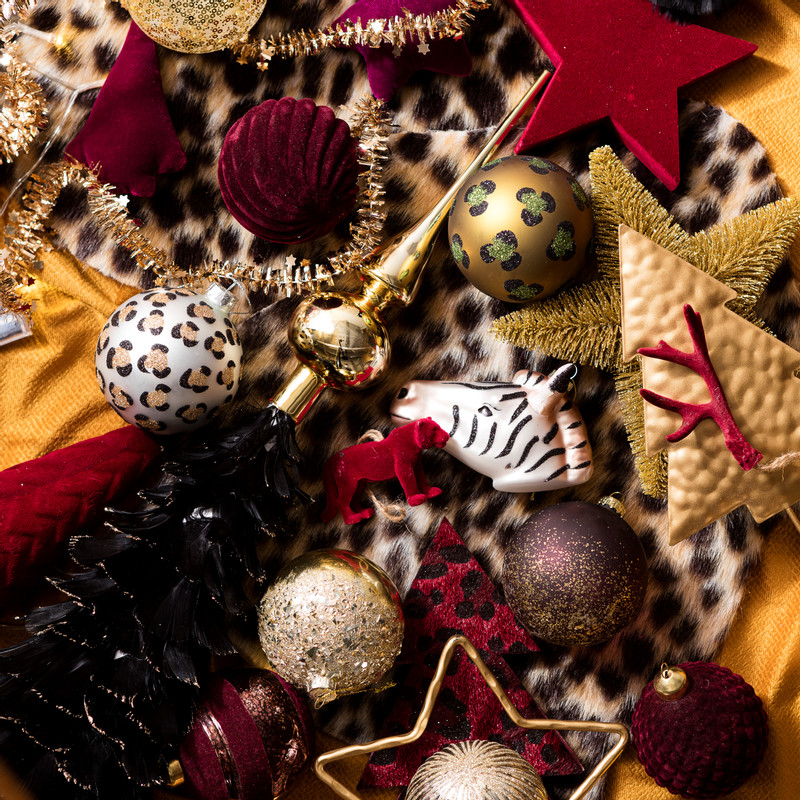 Kerstboom op standaard - goud - 27,8 cm