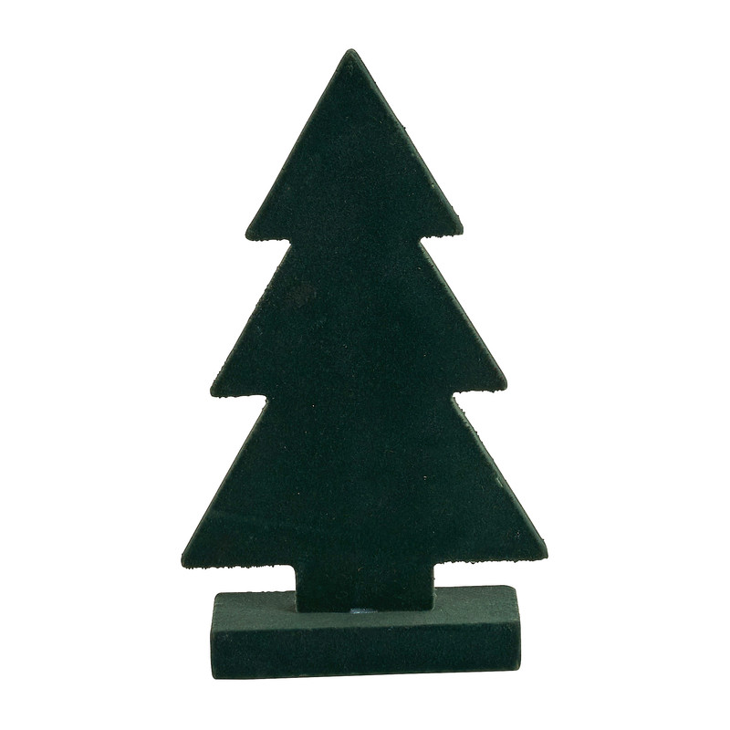 Trolley vriendschap Vooruitzicht Houten kerstboom met velvet - groen - 16,5 cm | Xenos