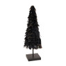 Kerstboom met veren - S - Zwart