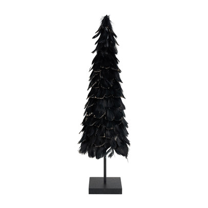 Kerstboom veren zwart 52 cm | Xenos