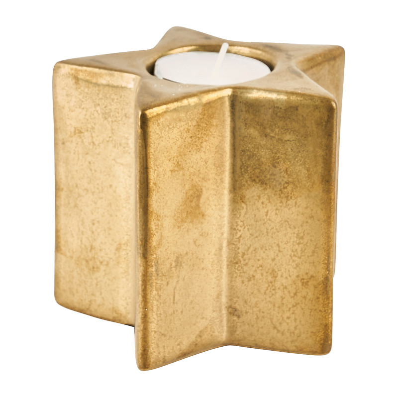 Theelichthouder kerstster - 8 cm