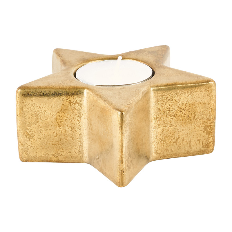 Theelichthouder kerstster - 4 cm