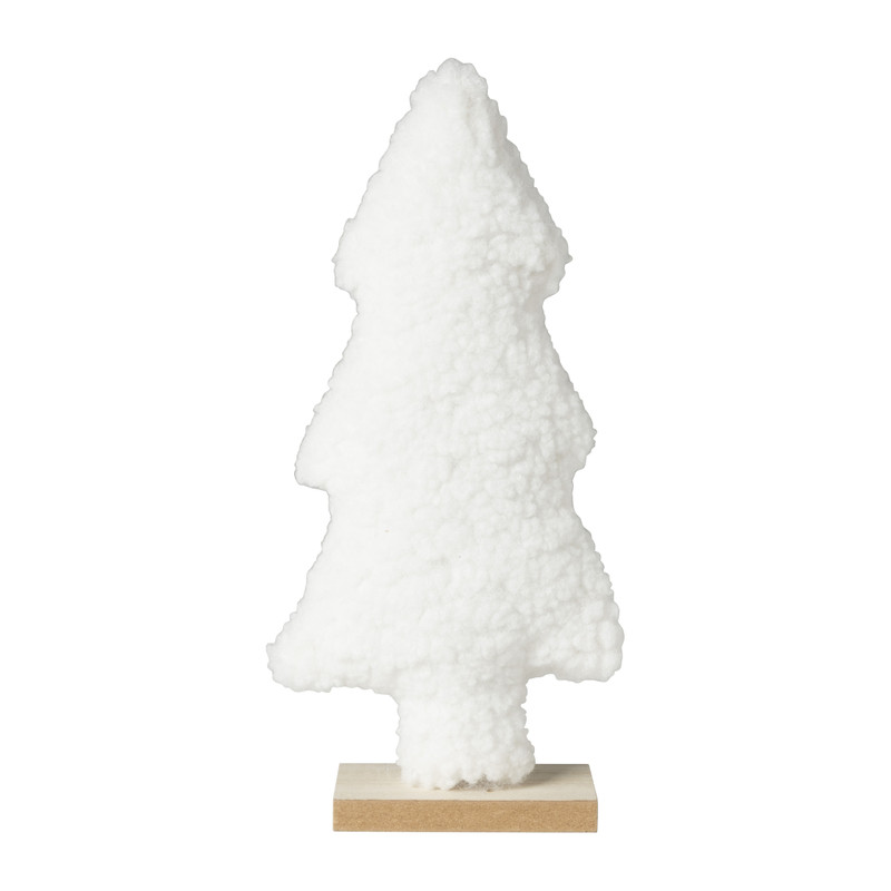 Kerstboom Teddy - wit - 10x6x30 cm