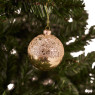 Kerstbal goud - bewerkt glitter