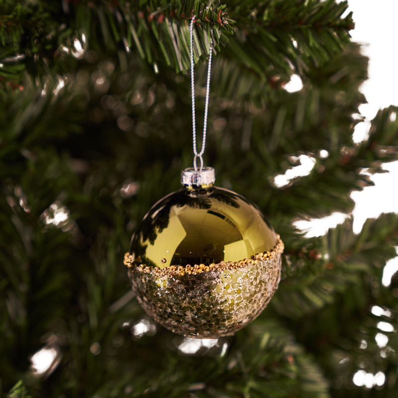 Kerstbal dip - Groen - ø8 cm