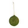 Kerstbal strepen - groen-  Ø8 cm