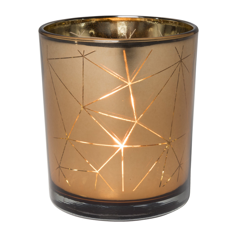 Theelichthouder - diverse kleuren - ø9x10 cm