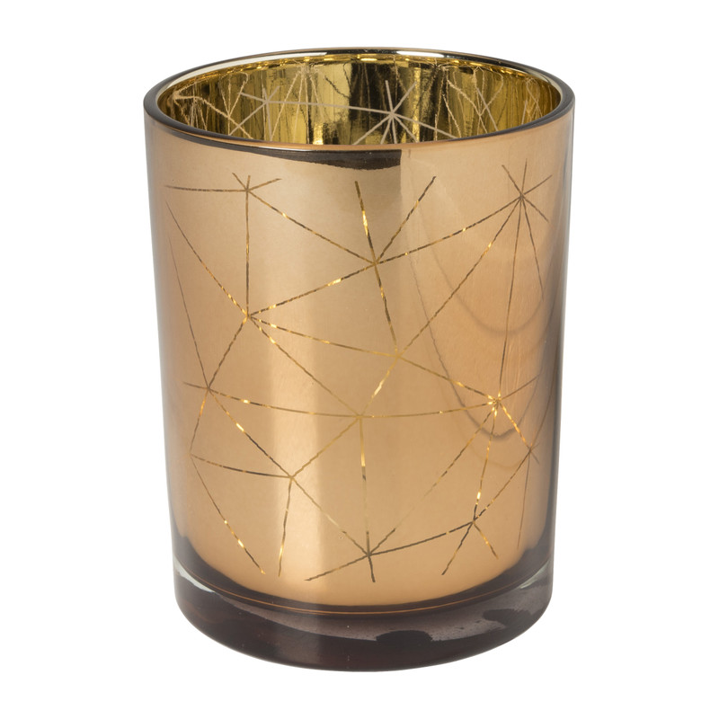 Theelichthouder - diverse kleuren - ø10x12.5 cm