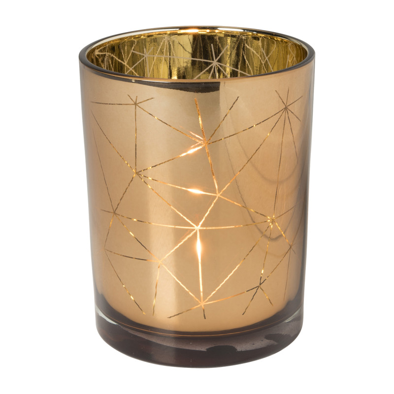 Theelichthouder - diverse kleuren - ø10x12.5 cm