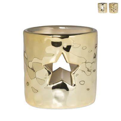 Theelichthouder goud - diverse varianten - ø7.8x7.6 cm