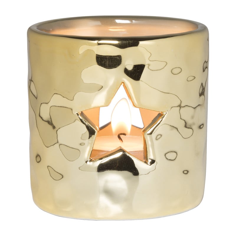 Theelichthouder goud - diverse varianten - ø7.8x7.6 cm