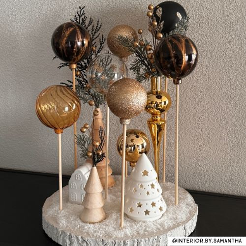 Kerstboom hout - naturel - ø7.7x17.5