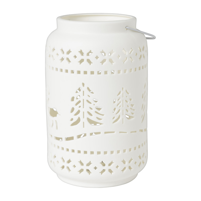 LED lantaarn - wit - ø12.5x20cm