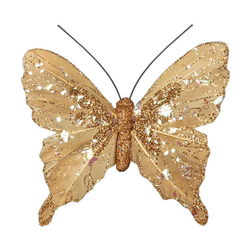 Vlinder op clip - set van 3 - 10.5x23.5x2.5 cm