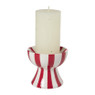 Kandelaar candy cane - rood/wit - ø11x10 cm